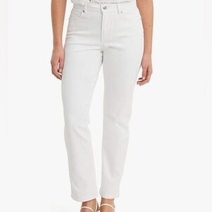 CALVIN KLEIN White Jeans Barrel Tapered 5 Pocket Spring Pants Belt Loops Size 16